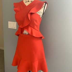 BCBGMaxazria Red Ruffle Dress
